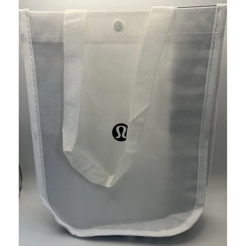 Lululemon Reusable Shopping Bag Lot White and Black Silver and White